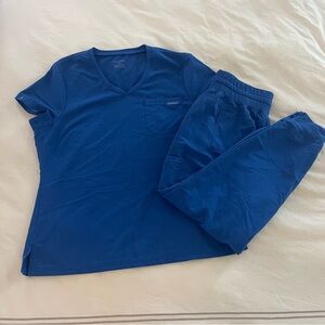 Jaanuu Royal Blue V-Neck Scrub Set